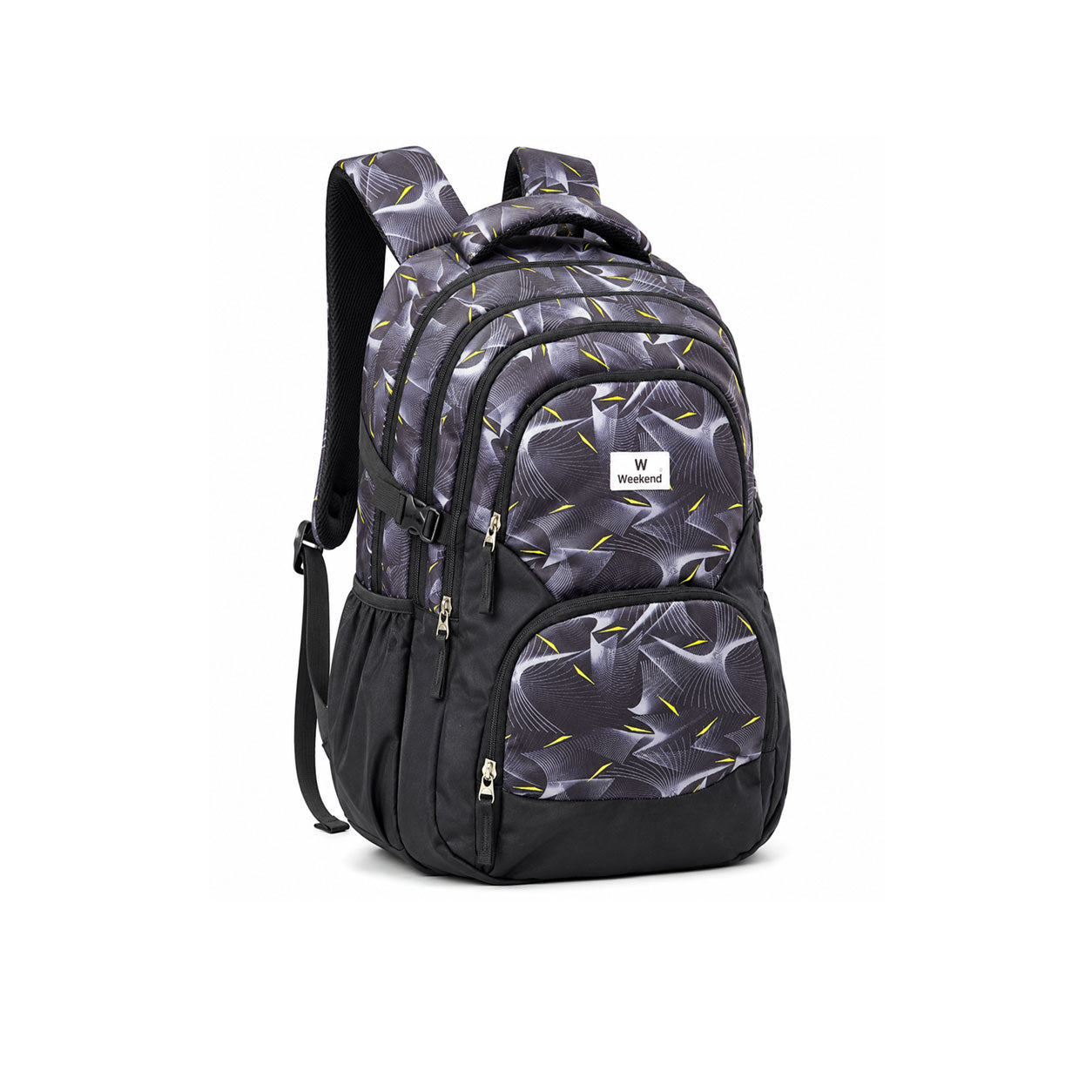 Charcoal Grey Printed School Backpack | Multi-Compartment Student Bag | Weekend