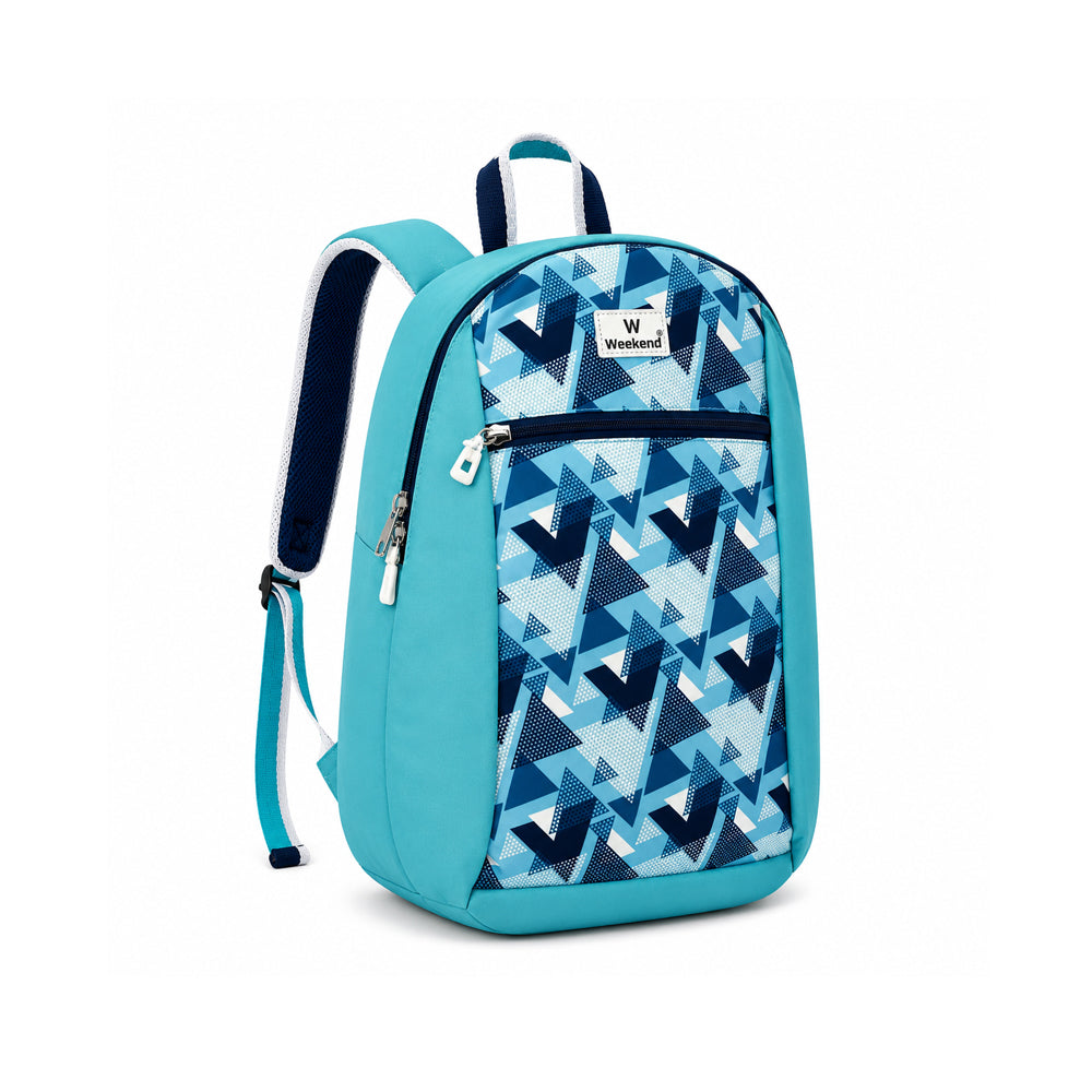Weekend Blue Geometric Tuition Backpack | Lightweight School & College Bag
