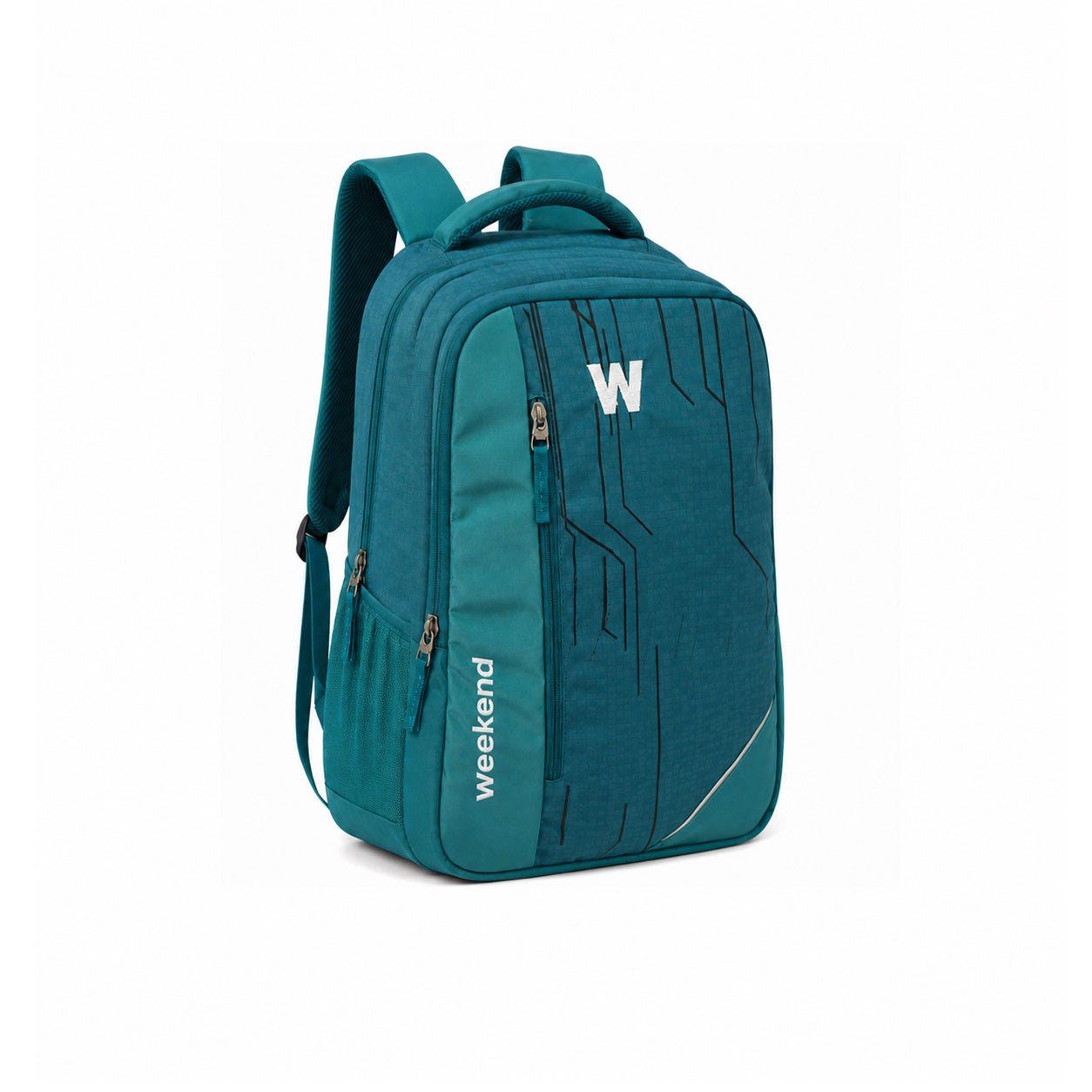 Checked 55 Litres School Bag with Rain Cover - Teal Backpack